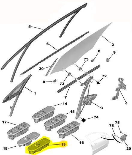 Sağ Ön Kapı Cam Düğmesi