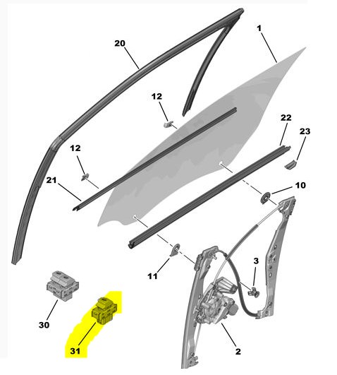 Sağ Ön Kapı Cam Düğmesi