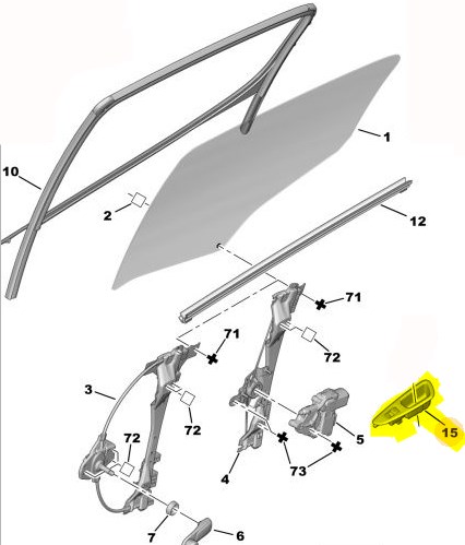Sol Ön Kapı Cam Düğmesi